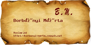 Borbényi Márta névjegykártya